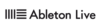 The logo of Ableton Live showcases three vertical lines on the left, complemented by the text "Ableton Live" in a modern, sans-serif font. The entire design is in black and sits against a white background.